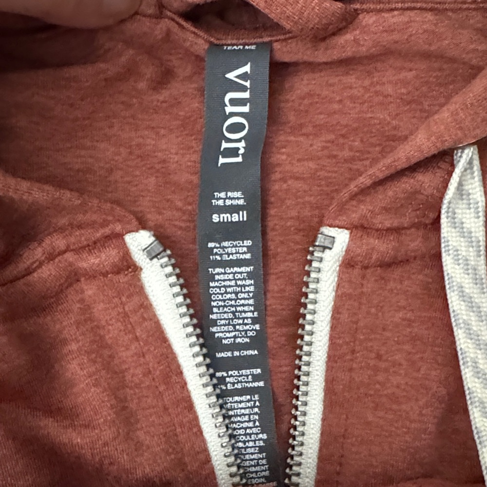 Vuori Women's Rust orange brown Zip-Up Hoodie - Picture 4 of 4